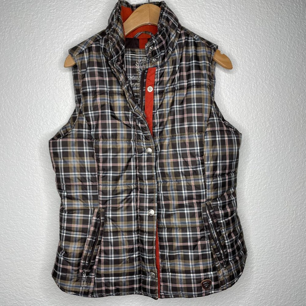 Ariat Womens Plaid Quilted Camden Riding Vest - Zip Up. Size M